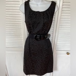 Worthington Black Sleeveless Belted Dress LBD Size 8